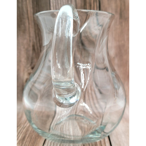 Princess House Heritage Clear Glass Pitcher Etched Grapes 2 Qt Water Juice USA - Picture 8 of 16